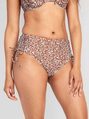 Maillots De Bain Old Navy High-Waisted Tie-Cinched Bikini Swim Bottoms Femme Kaki | 349-LEQRKV