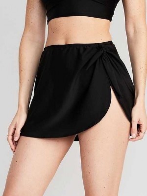 Maillots De Bain Old Navy High-Waisted Wrap-Front Sarong Swim Skirt Femme Noir | 591-FGMTHE