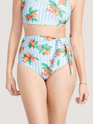 Maillots De Bain Old Navy Matching High-Waisted Tie-Taille Bikini Swim Bottoms Femme Stripes | 076-GLFCKU