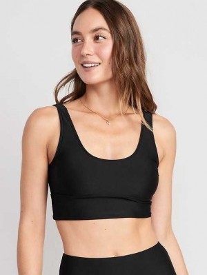 Maillots De Bain Old Navy Matching Scoop-Neck Longline Bikini Swim Top Femme Noir | 065-SMXWTU
