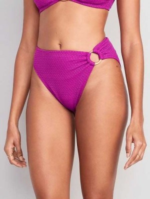 Maillots De Bain Old Navy O-Ring Crochet-Knit French-Cut Bikini Swim Bottoms Femme Chioggia Beet | 601-XNZVFC