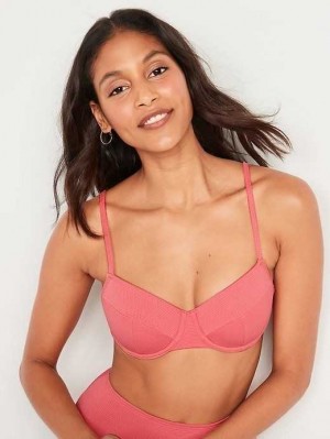 Maillots De Bain Old Navy Pique Underwire Bikini Swim Top Femme Rose | 760-WTZBXF