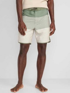 Maillots De Bain Old Navy Printed Built-In Flex Board Shorts Homme Vert Stripes | 451-PSKOTH
