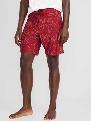 Maillots De Bain Old Navy Printed Built-In Flex Board Shorts Homme Rouge | 152-TLSOAZ