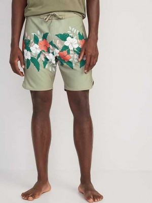 Maillots De Bain Old Navy Printed Built-In Flex Board Shorts Homme Vert | 067-CUNHYG