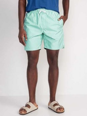 Maillots De Bain Old Navy Printed Swim Trunks Homme Vert Stripes | 829-GPTEVW