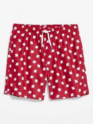Maillots De Bain Old Navy Printed Swim Trunks Homme Maple Leaf | 524-UMPBQC