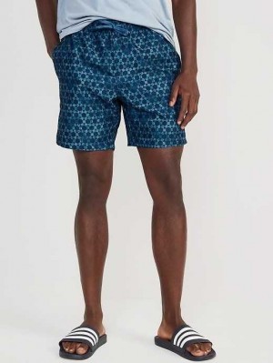 Maillots De Bain Old Navy Printed Swim Trunks Homme Multicolore Bleu | 945-IMGVKS