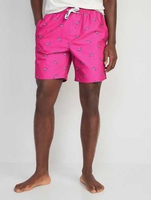 Maillots De Bain Old Navy Printed Swim Trunks Homme Rose | 465-XOETIU