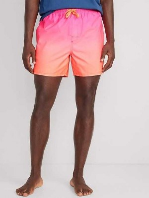 Maillots De Bain Old Navy Printed Swim Trunks Homme Rose Orange | 921-IFZUHQ