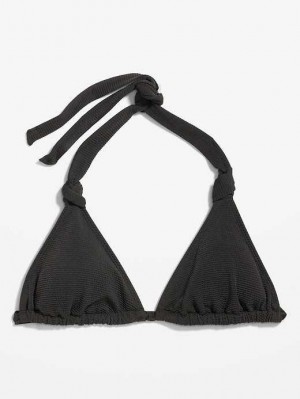 Maillots De Bain Old Navy Pucker Triangle Halter Bikini Swim Top Femme Noir | 074-EAXNFG