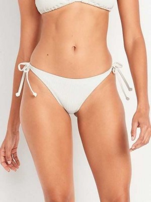 Maillots De Bain Old Navy Rib-Knit String Bikini Swim Bottoms Femme Creme De La Creme | 538-GLHVPC