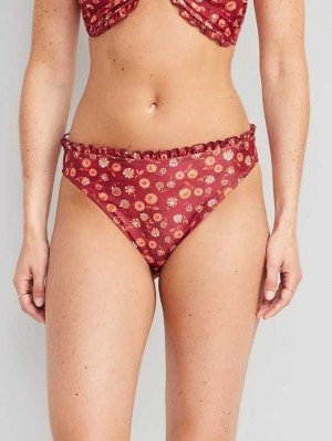 Maillots De Bain Old Navy Ruffle-Trim Bikini Swim Bottoms Femme Rouge | 783-HKDCTO