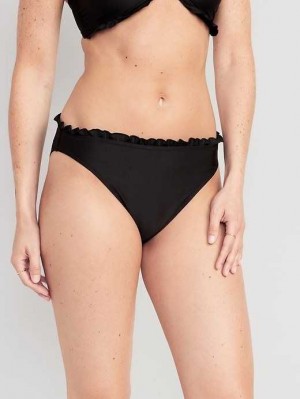 Maillots De Bain Old Navy Ruffle-Trim Bikini Swim Bottoms Femme Noir | 870-AMCHGD