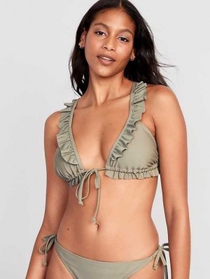 Maillots De Bain Old Navy Ruffle-Trimmed Triangle String Bikini Swim Top Femme Multicolore | 173-VDKAPF