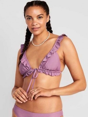 Maillots De Bain Old Navy Ruffle-Trimmed Triangle String Bikini Swim Top Femme Damask | 094-JCRPKS