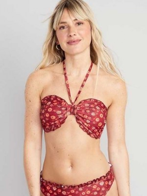 Maillots De Bain Old Navy Ruffled Convertible Bandeau Swim Top Femme Rouge | 603-LQDPBT