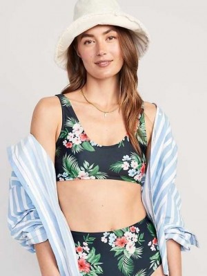 Maillots De Bain Old Navy Scoop-Neck Bikini Swim Top Femme Floral Midnight | 083-FGXSKZ