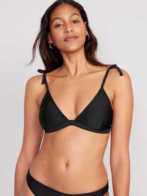 Maillots De Bain Old Navy Terry Tie-Shoulder Triangle Bikini Swim Top Femme Noir | 105-FLRPQI