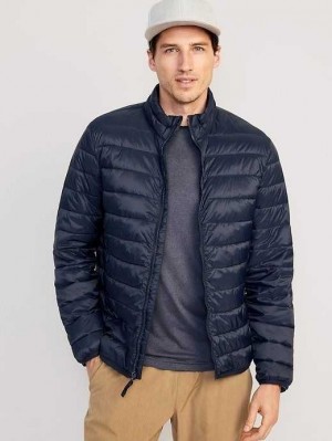 Manteaux Old Navy D'eau-Resistant Narrow-Channel Puffer Jacket Homme Bleu Marine | 581-CTHEGW