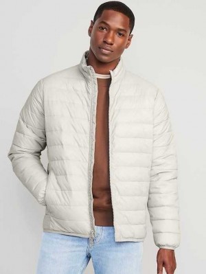 Manteaux Old Navy D'eau-Resistant Narrow-Channel Puffer Jacket Homme Grise | 256-KVREQS