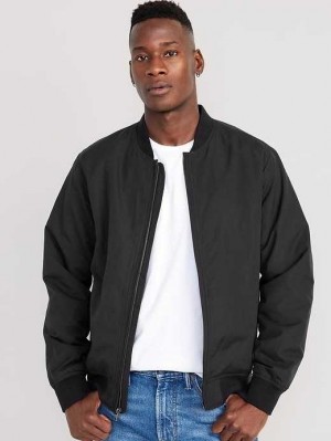 Manteaux Old Navy D'eau-Resistant Zip-Front Bomber Jacket Homme Noir | 462-YZQFCP
