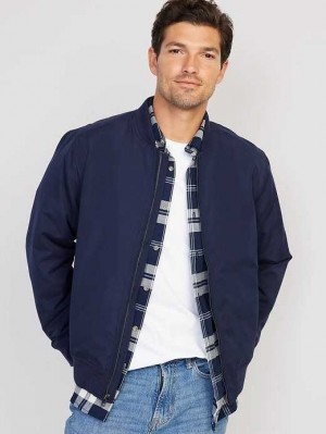Manteaux Old Navy D'eau-Resistant Zip-Front Bomber Jacket Homme Bleu Marine | 435-UHMONT