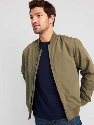 Manteaux Old Navy D'eau-Resistant Zip-Front Bomber Jacket Homme Grise | 413-QRLCEX