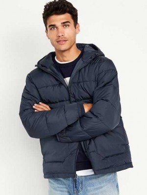 Manteaux Old Navy Encapuchonné Matelassé Puffer Jacket Homme Bleu Marine | 816-GMQADS
