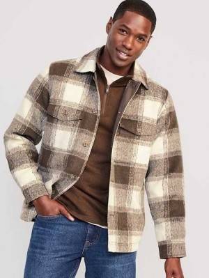Manteaux Old Navy Shacket Homme Marron | 681-AZFXLR