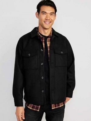 Manteaux Old Navy Shacket Homme Noir | 149-RZTDAK