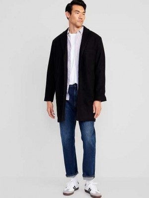 Manteaux Old Navy Soft-Brushed Button-Front Topcoat Homme Noir | 564-MTWXBN