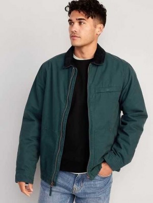 Manteaux Old Navy Tela Cozy-Doublée Barn Coat Homme Vert Foncé | 856-RUONPG
