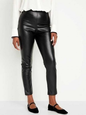 Pantalon Old Navy Extra High-Waisted Faux Cuir Pants Femme Noir | 712-CIHODK