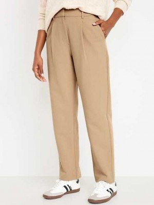 Pantalon Old Navy Extra High-Waisted Plissé Taylor Trouser Suit Pants Femme Marron | 691-TFXYEJ