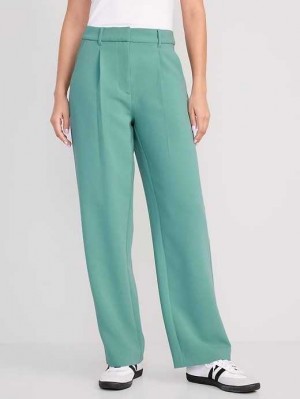 Pantalon Old Navy Extra High-Waisted Plissé Taylor Larges-Leg Trouser Suit Pants Femme Vert | 942-DXHLBS
