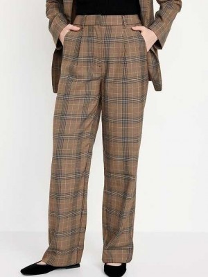 Pantalon Old Navy Extra High-Waisted Plissé Taylor Larges-Leg Trouser Suit Pants Femme Marron | 290-XANFRI
