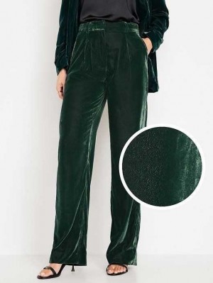 Pantalon Old Navy Extra High-Waisted Plissé Taylor Trouser Velvet Pants Femme Noir | 037-PJXZTL