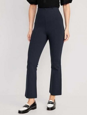 Pantalon Old Navy Extra High-Waisted Stevie Crop Kick Flare Pants Femme Bleu Marine | 923-BOVFMW