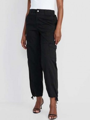 Pantalon Old Navy High-Waisted Barrel-Leg Cargo Ankle Pants Femme Blackjack | 415-DFUNXV