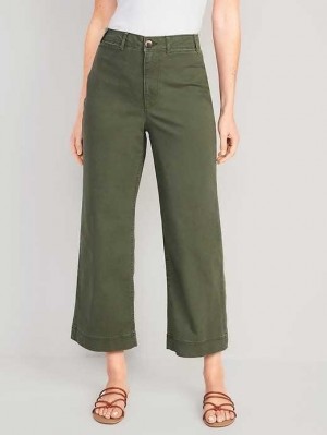Pantalon Old Navy High-Waisted Larges-Leg Cropped Chino Pants Femme Alpine Tundra | 486-SKBJAQ