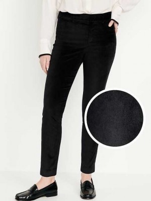 Pantalon Old Navy High-Waisted Pixie Mince Velvet Ankle Pants Femme Blackjack | 192-XRWIOT