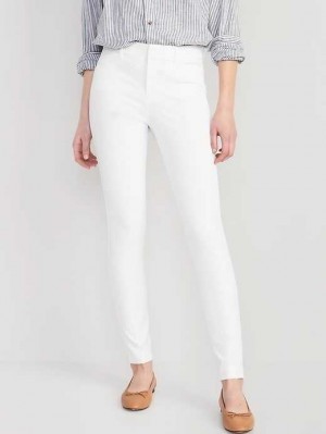 Pantalon Old Navy High-Waisted Pixie Mince Pants Femme Blanche | 875-HNSQMP