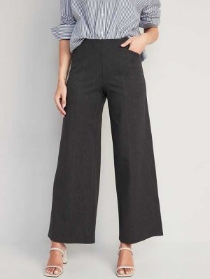 Pantalon Old Navy High-Waisted Pull-On Pixie Larges-Leg Pants Femme Grise Foncé | 795-NOTGDI