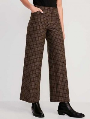 Pantalon Old Navy High-Waisted Pull-On Pixie Larges-Leg Pants Femme Doré | 405-AOCNHJ