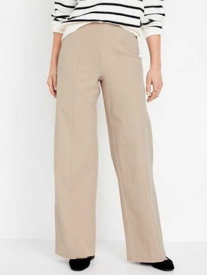 Pantalon Old Navy High-Waisted Pull-On Pixie Larges-Leg Pants Femme Beige | 932-VEQZMB