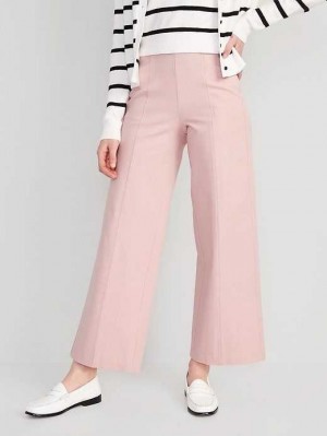 Pantalon Old Navy High-Waisted Pull-On Pixie Larges-Leg Pants Femme Rose | 295-IZUSFX