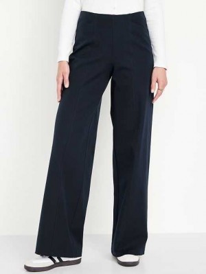 Pantalon Old Navy High-Waisted Pull-On Pixie Larges-Leg Pants Femme Bleu Marine | 256-EYKBGR