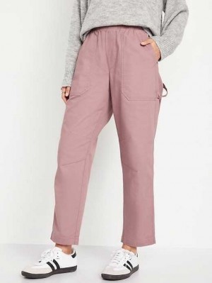 Pantalon Old Navy High-Waisted Pulla Utility Pants Femme Woodrose | 502-FMKSCR