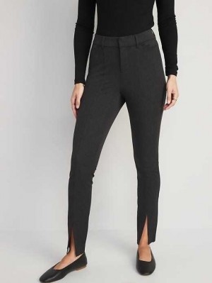 Pantalon Old Navy High-Waisted Split-Front Pixie Mince Pants Femme Grise Foncé | 871-LXYKEW